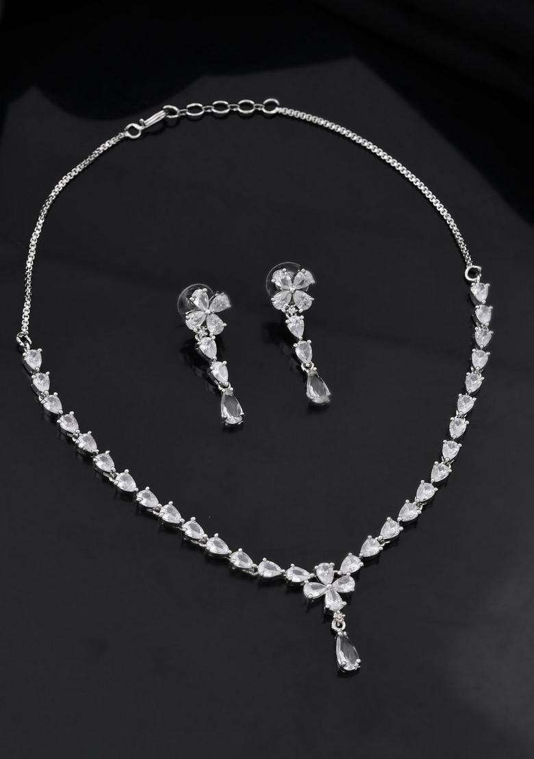 White Stainless Steel Jewellery Set - Indya