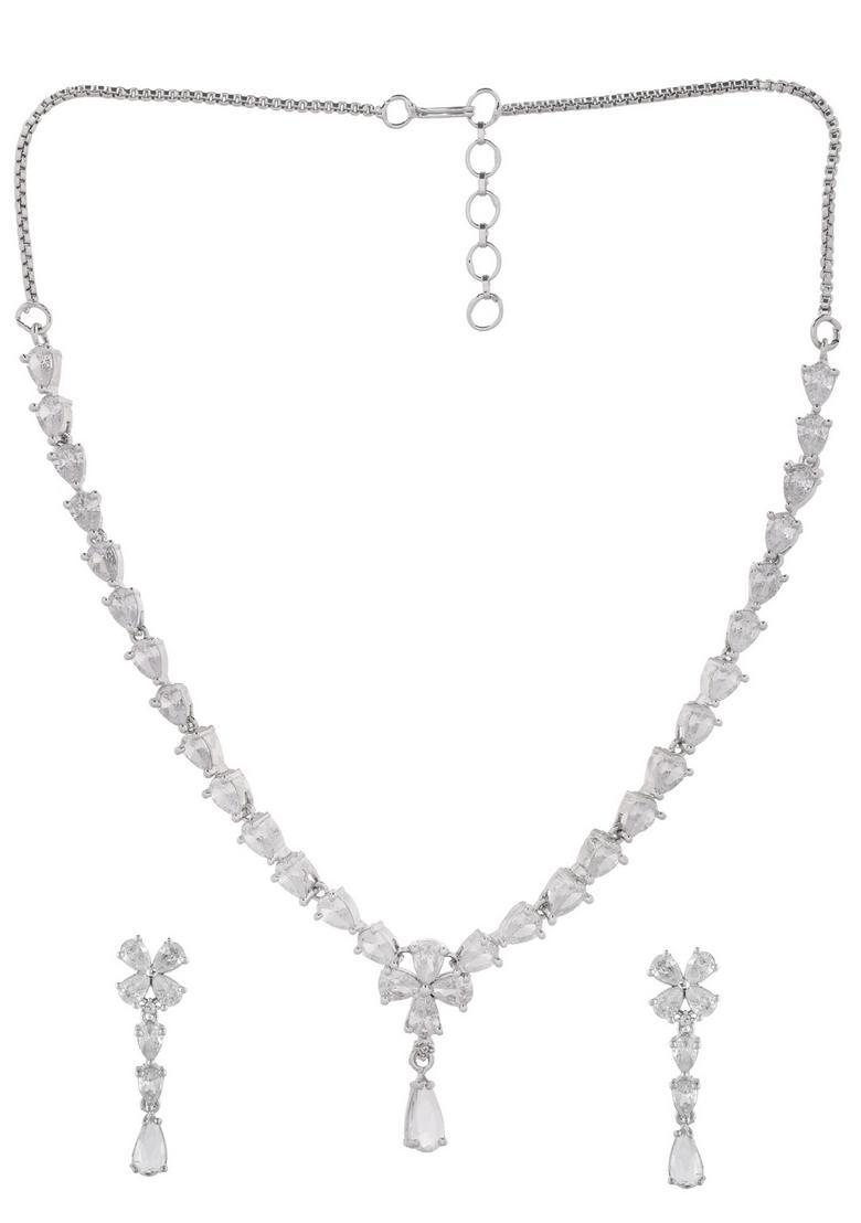 White Stainless Steel Jewellery Set - Indya