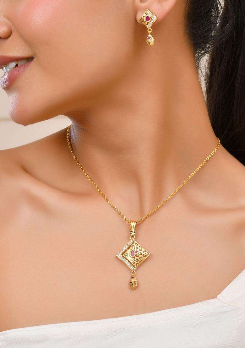 Gold Stainless Steel Pendant - Indya