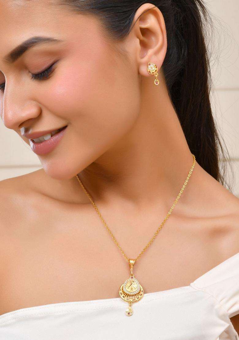 Gold Stainless Steel Pendant - Indya