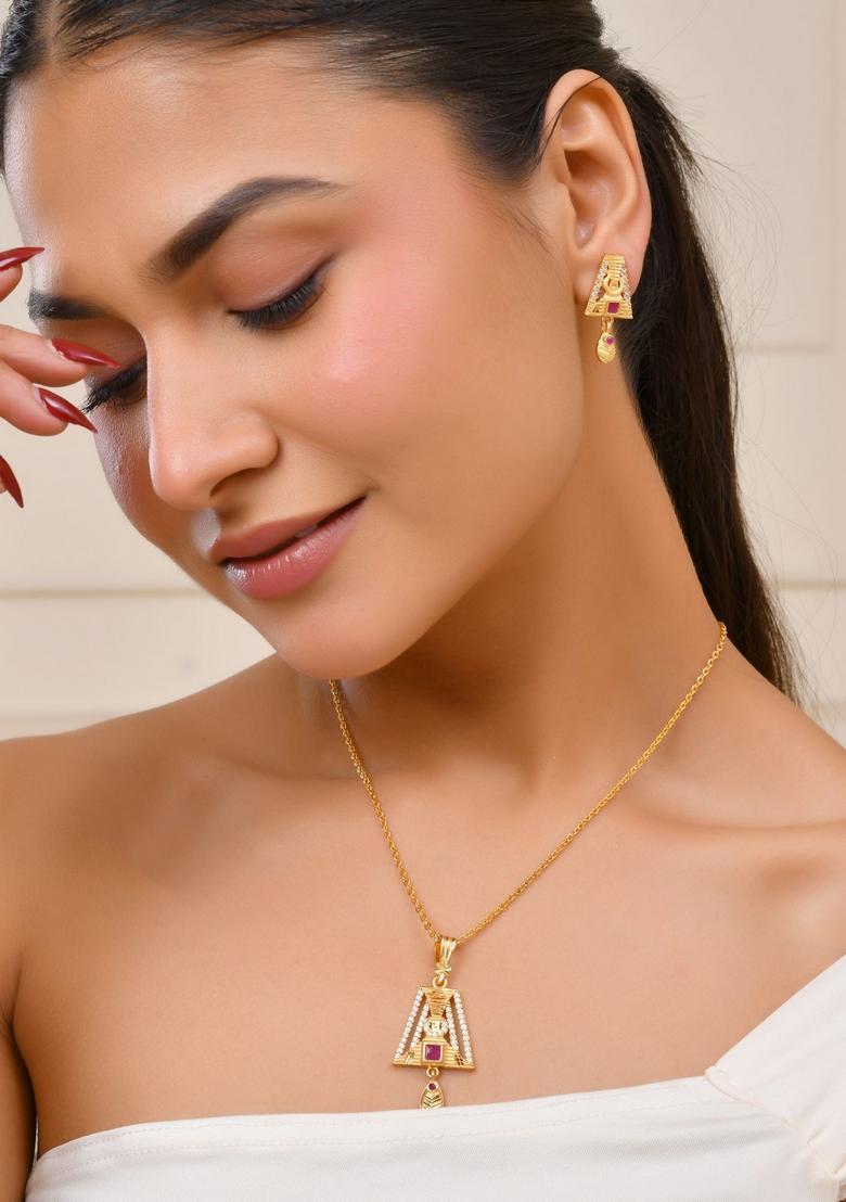 Gold Stainless Steel Pendant - Indya