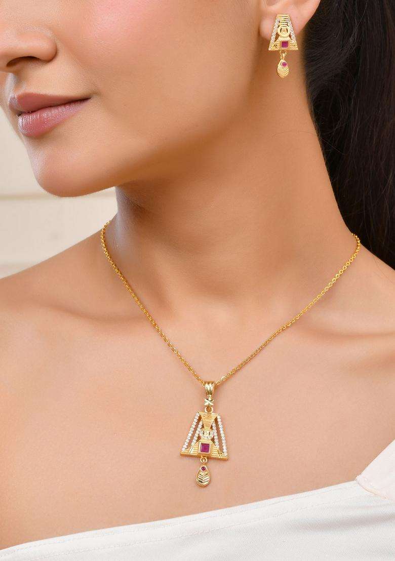 Gold Stainless Steel Pendant - Indya