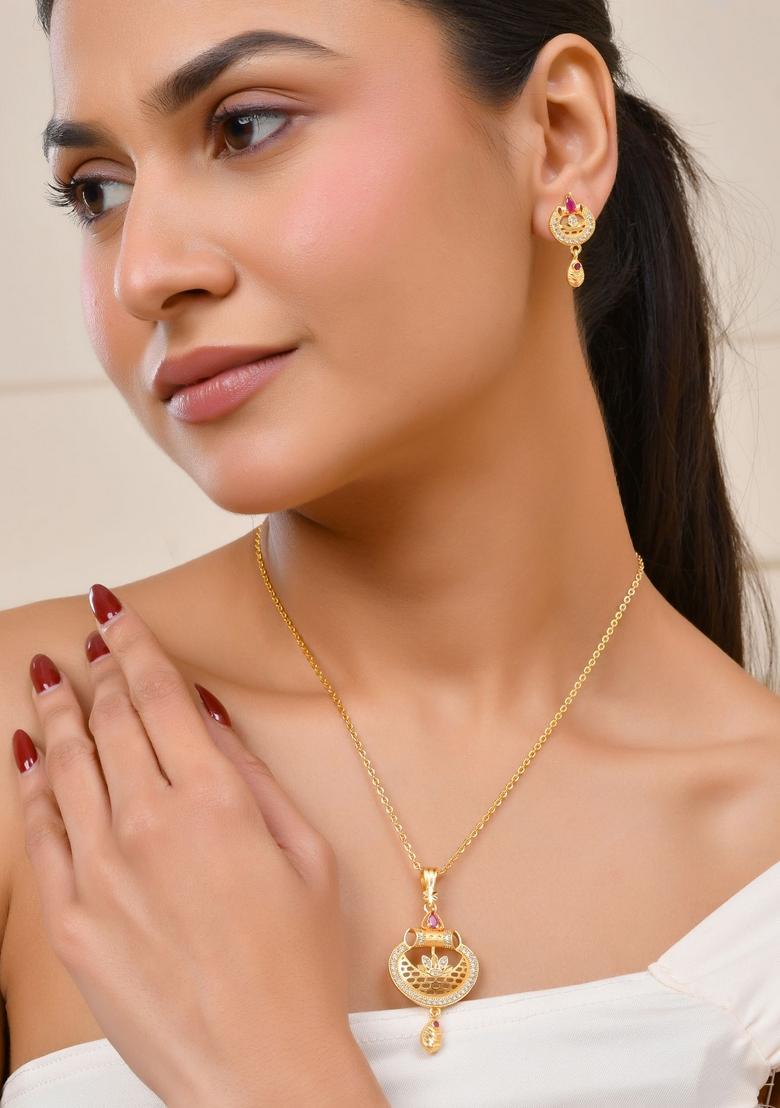 Gold Stainless Steel Pendant - Indya
