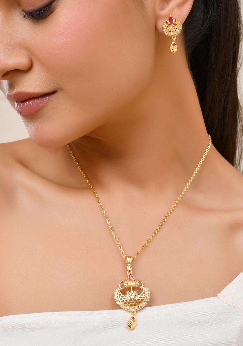 Gold Stainless Steel Pendant - Indya