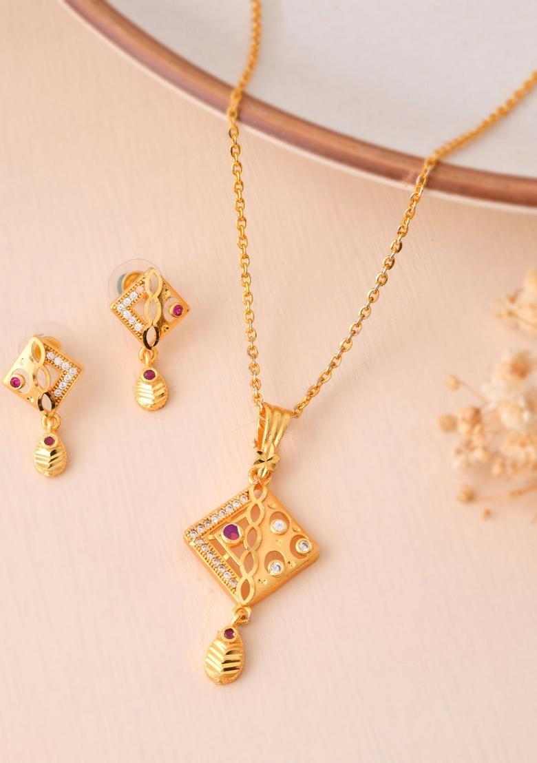 Gold Stainless Steel Pendant - Indya