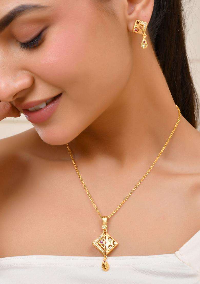 Gold Stainless Steel Pendant - Indya
