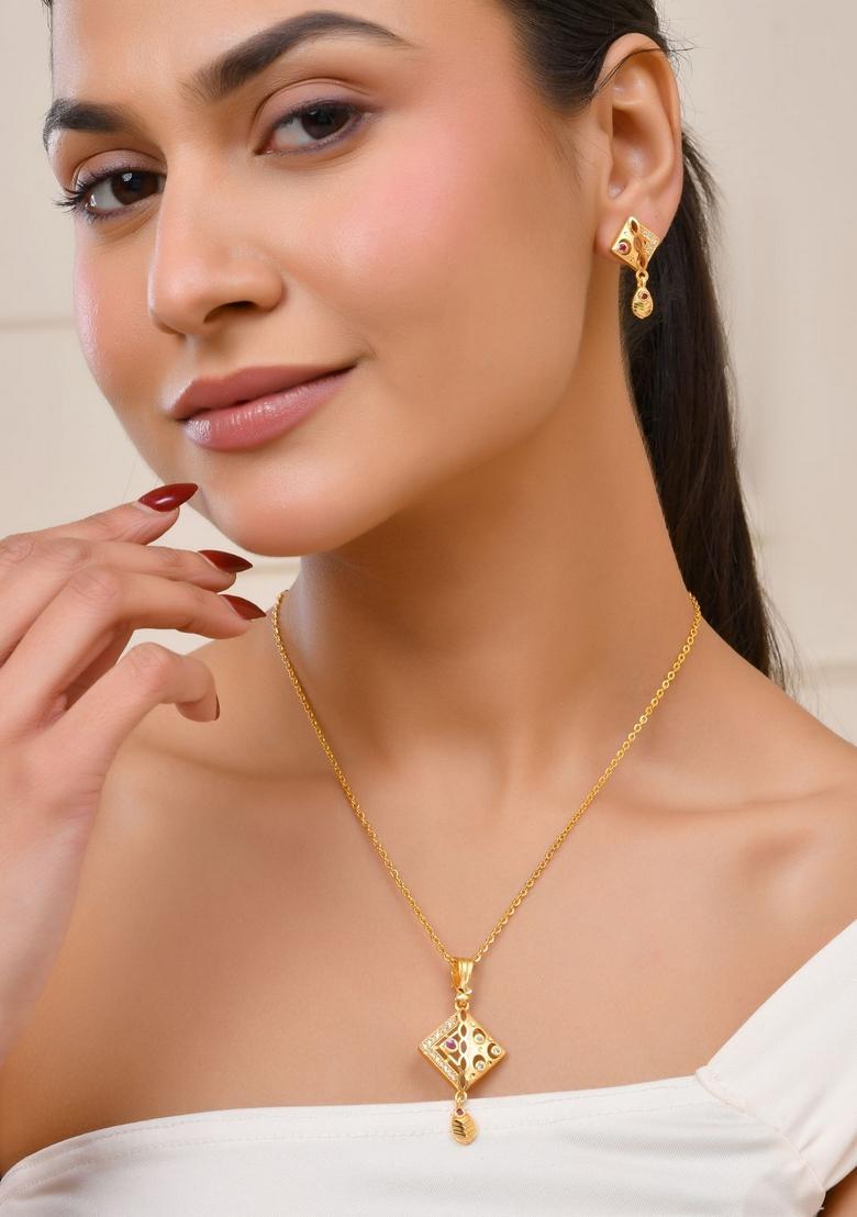 Gold Stainless Steel Pendant - Indya