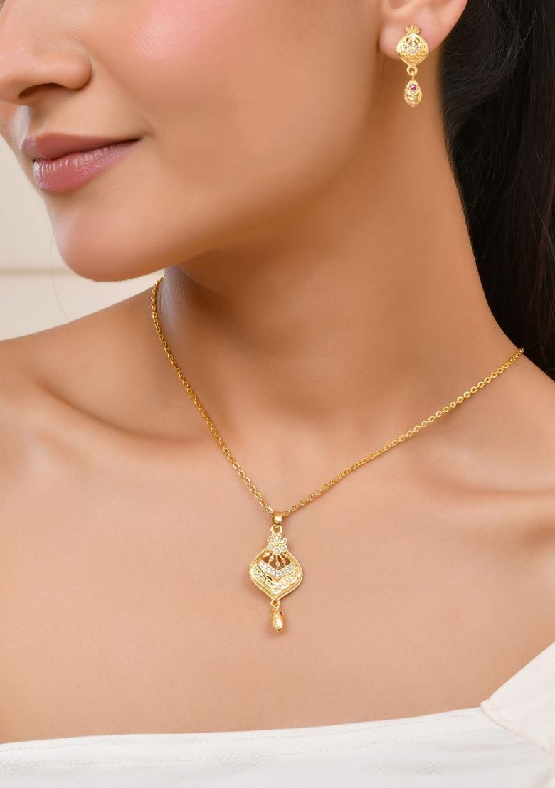 Gold Stainless Steel Pendant - Indya