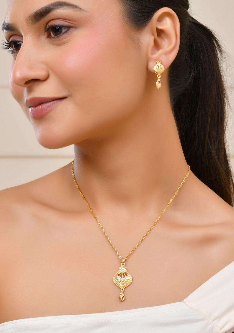 Gold Stainless Steel Pendant - Indya