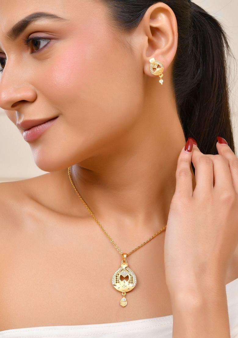 Gold Stainless Steel Pendant - Indya