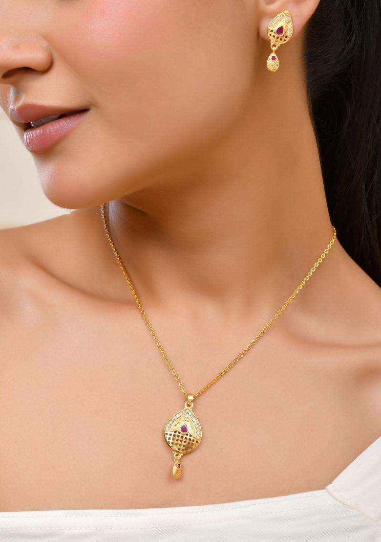 Gold Stainless Steel Pendant - Indya