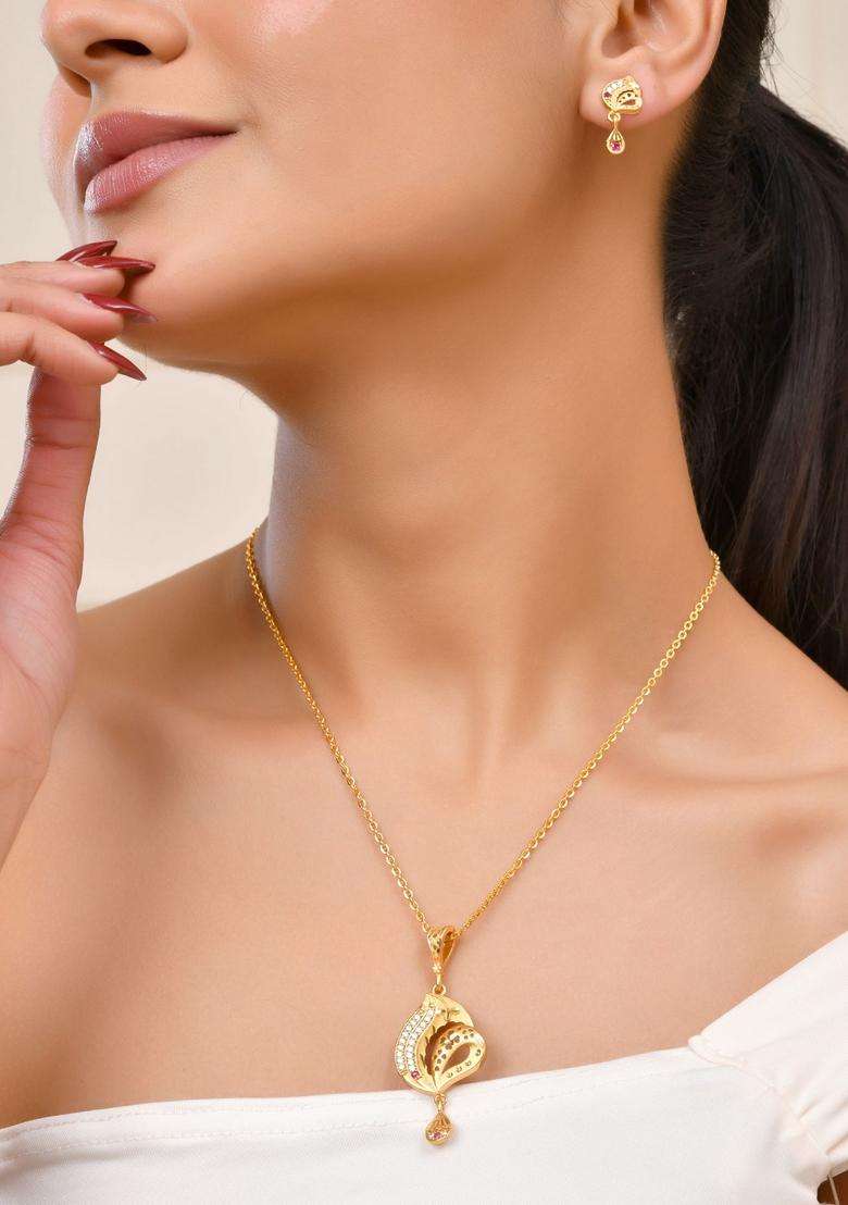 Gold Stainless Steel Pendant - Indya