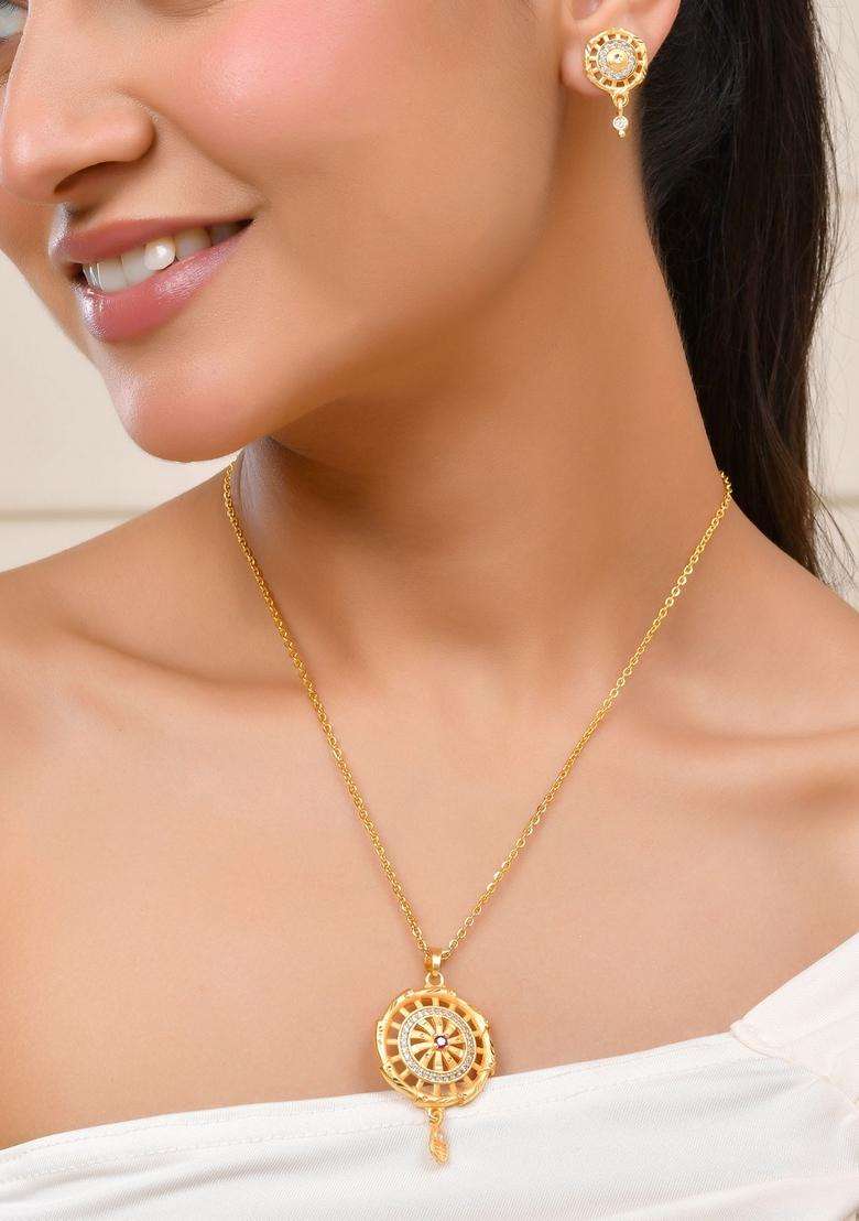 Gold Stainless Steel Pendant - Indya