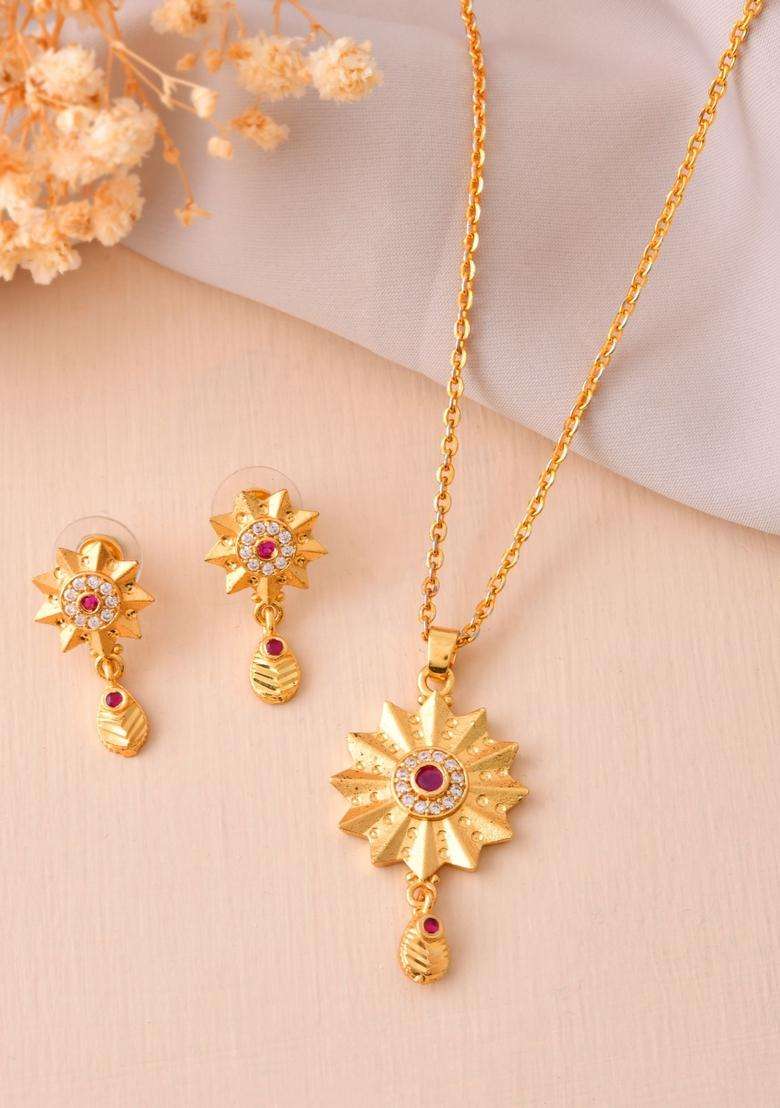 Gold Stainless Steel Pendant - Indya