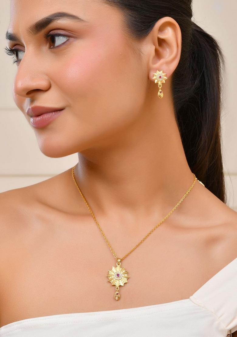 Gold Stainless Steel Pendant - Indya