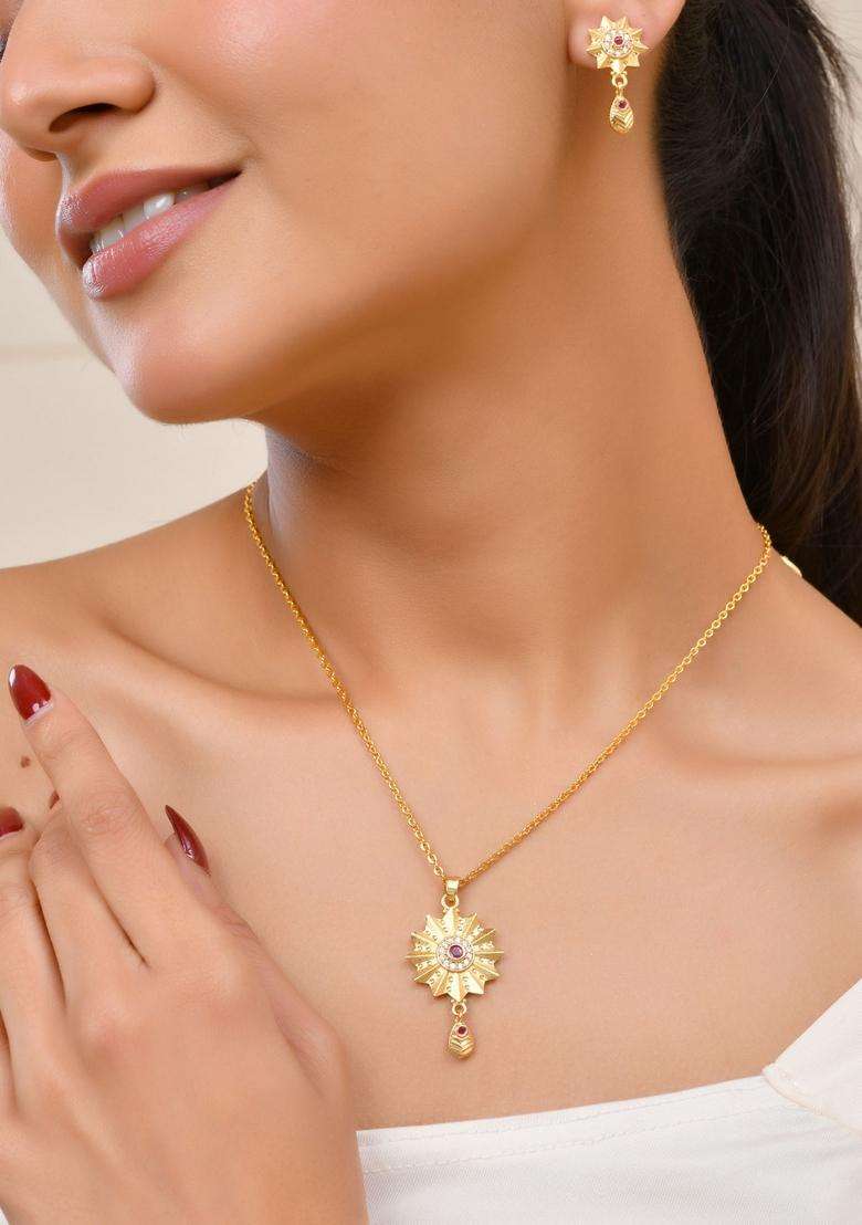 Gold Stainless Steel Pendant - Indya
