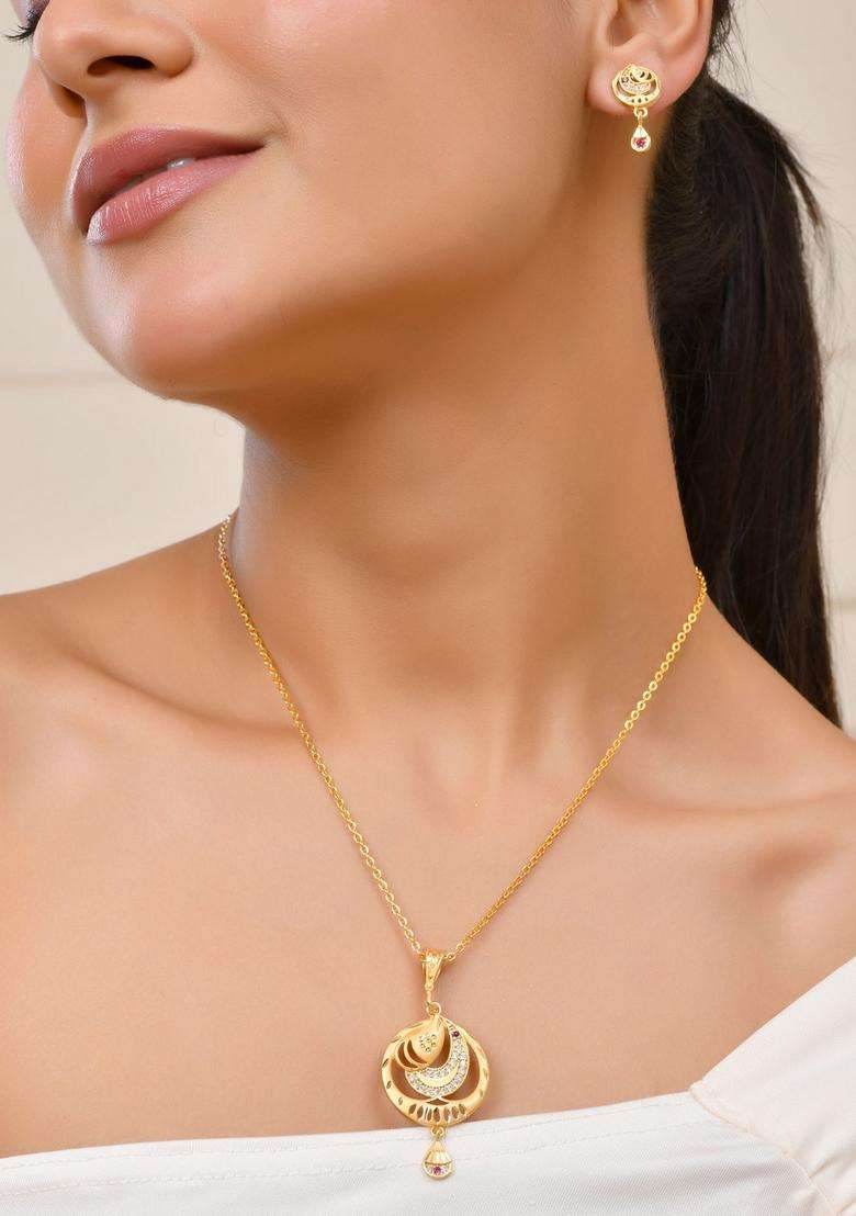 Gold Stainless Steel Pendant - Indya