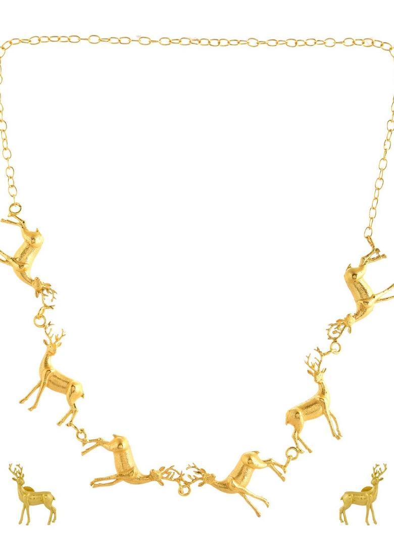 Gold Stainless Steel Jewellery Set - Indya