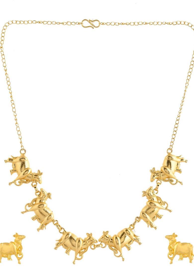Gold Stainless Steel Jewellery Set - Indya