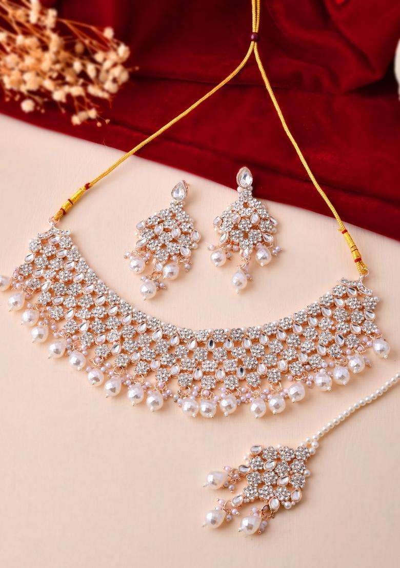 Rose Gold Stainless Steel Jewellery Set - Indya