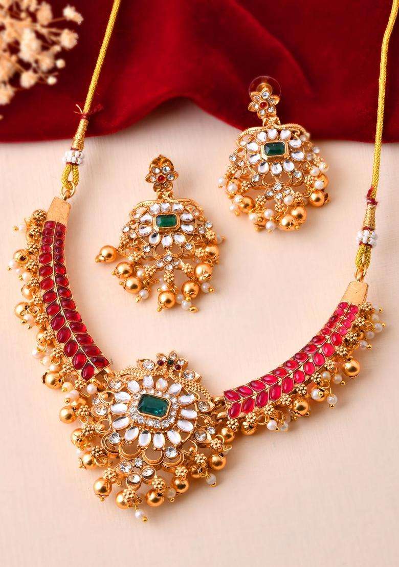 Gold Stainless Steel Jewellery Set - Indya