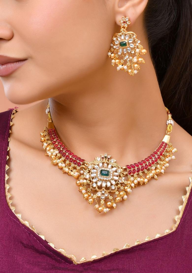 Gold Stainless Steel Jewellery Set - Indya