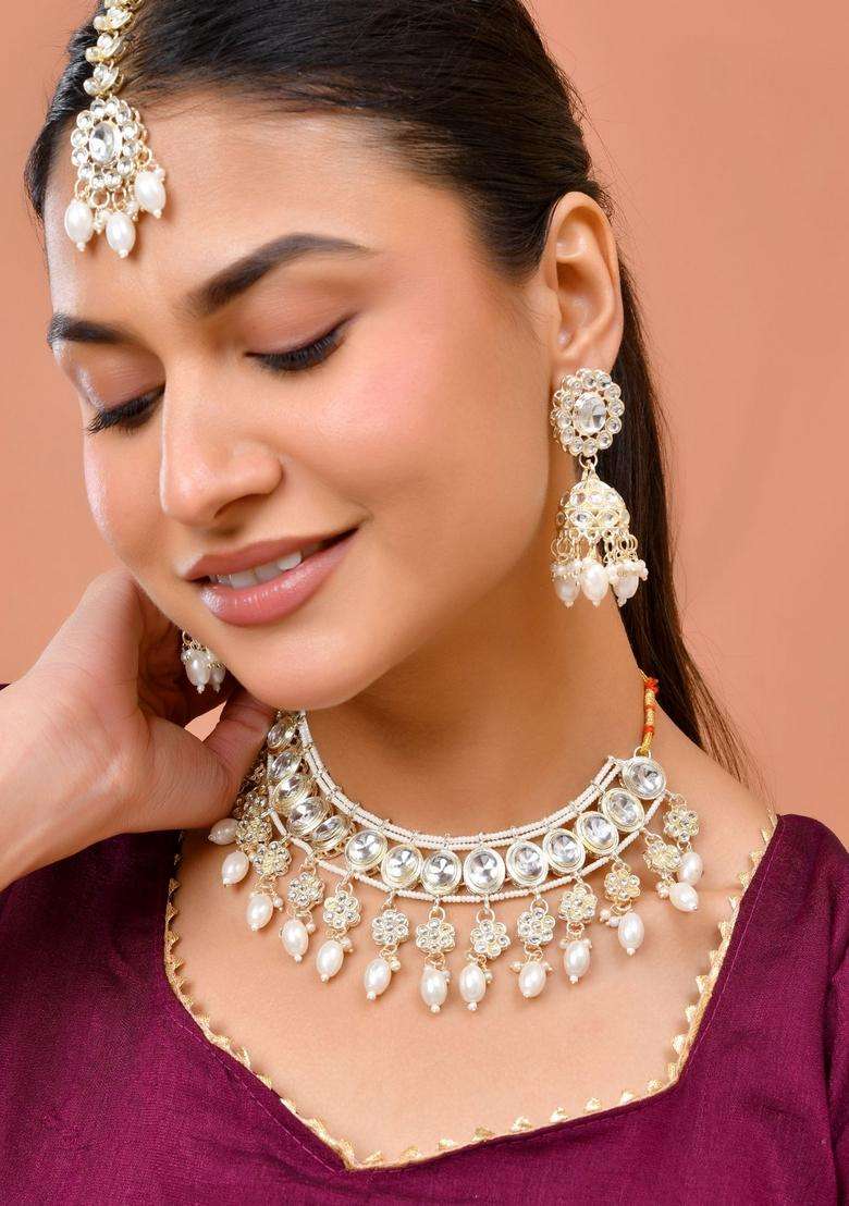 White Stainless Steel Jewellery Set - Indya