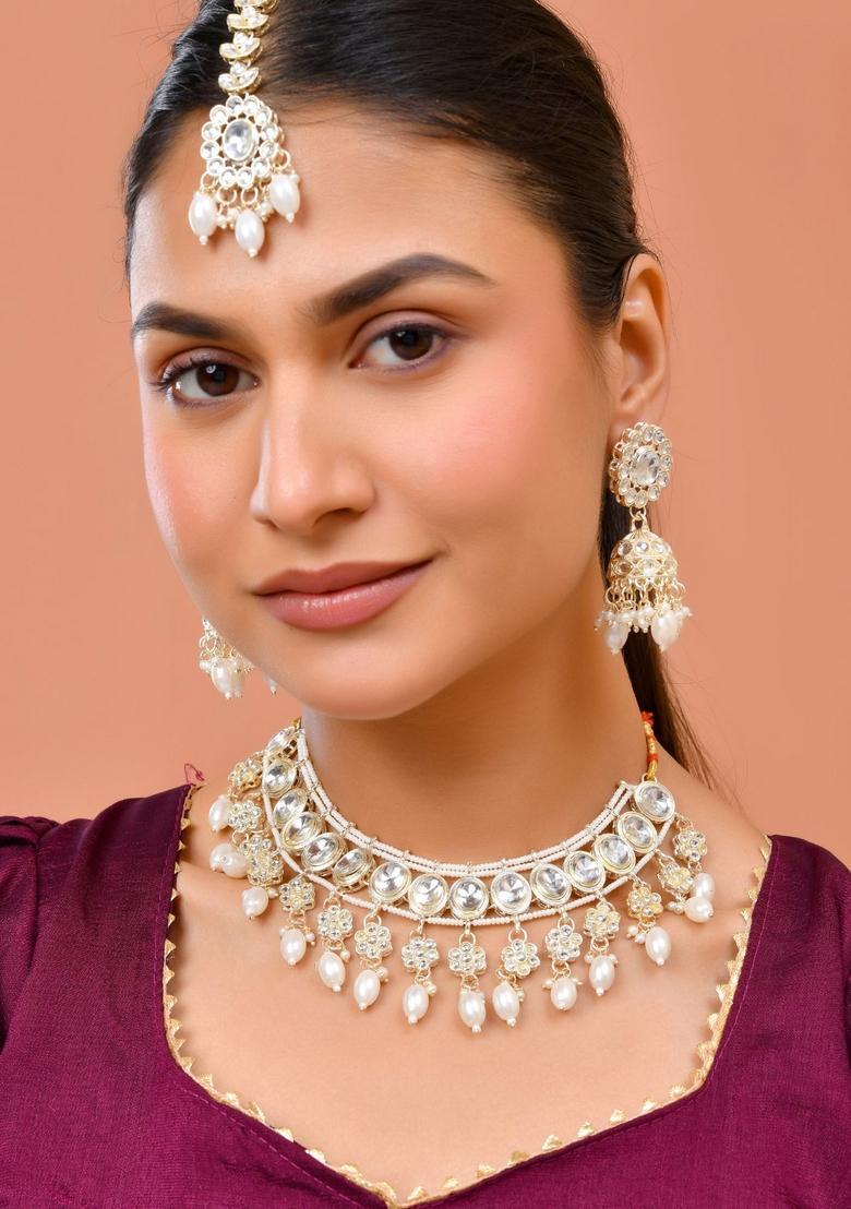 White Stainless Steel Jewellery Set - Indya
