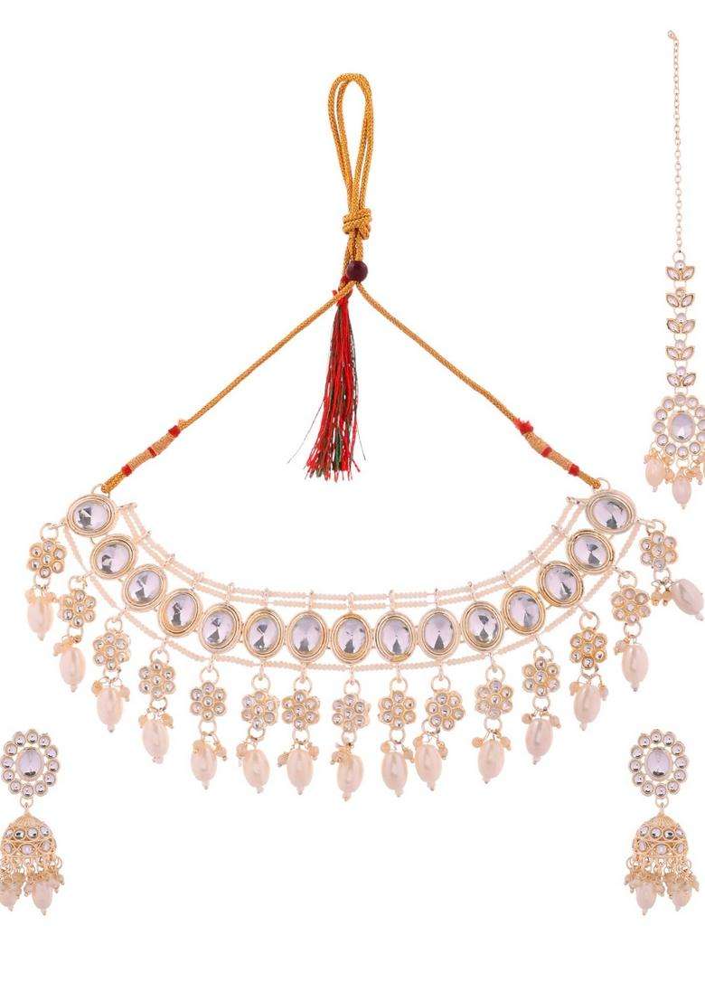 White Stainless Steel Jewellery Set - Indya