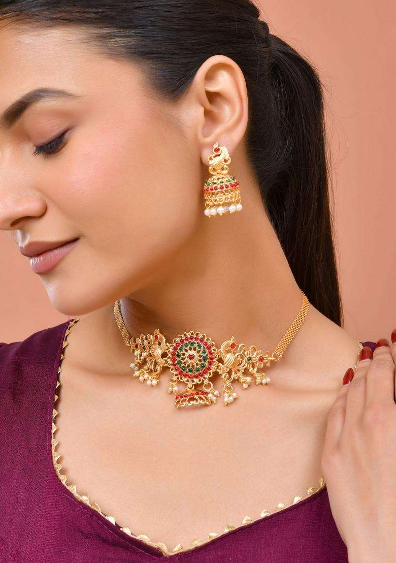 Gold Stainless Steel Jewellery Set - Indya