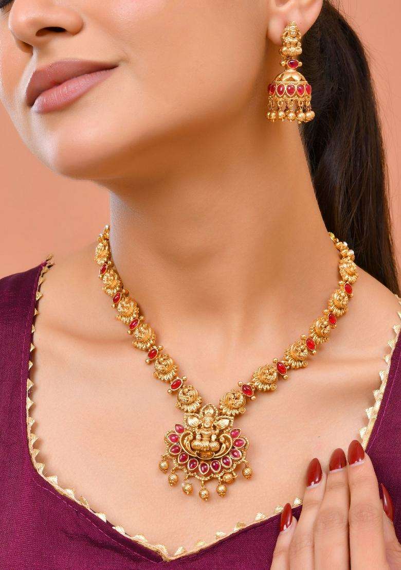 Gold Stainless Steel Jewellery Set - Indya