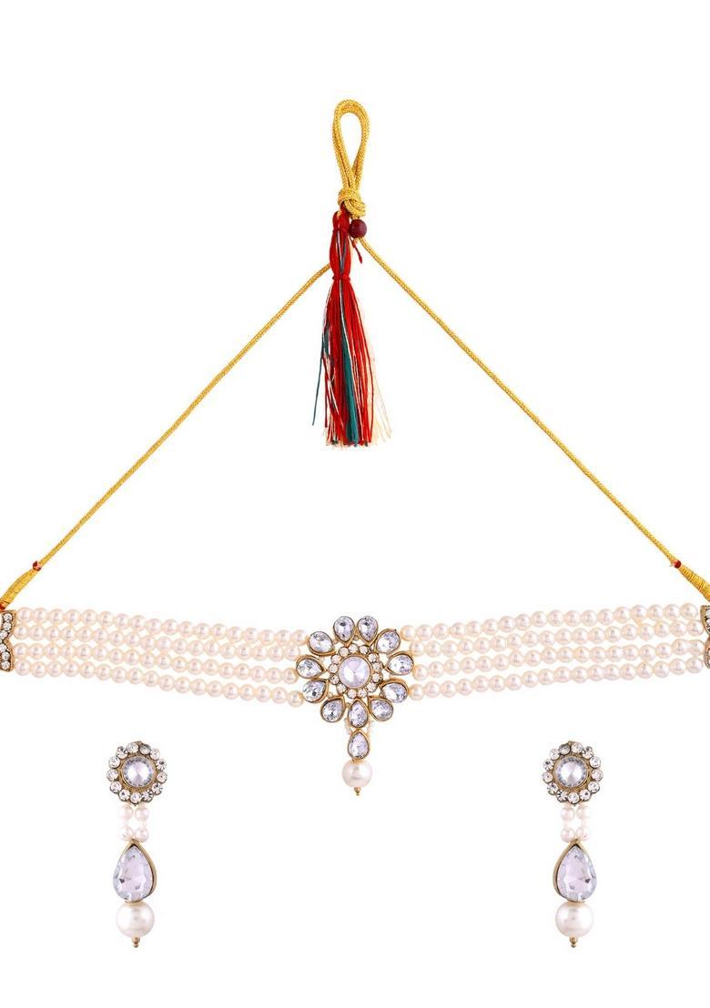White Stainless Steel Jewellery Set - Indya