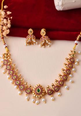 Pink Stainless Steel Jewellery Set