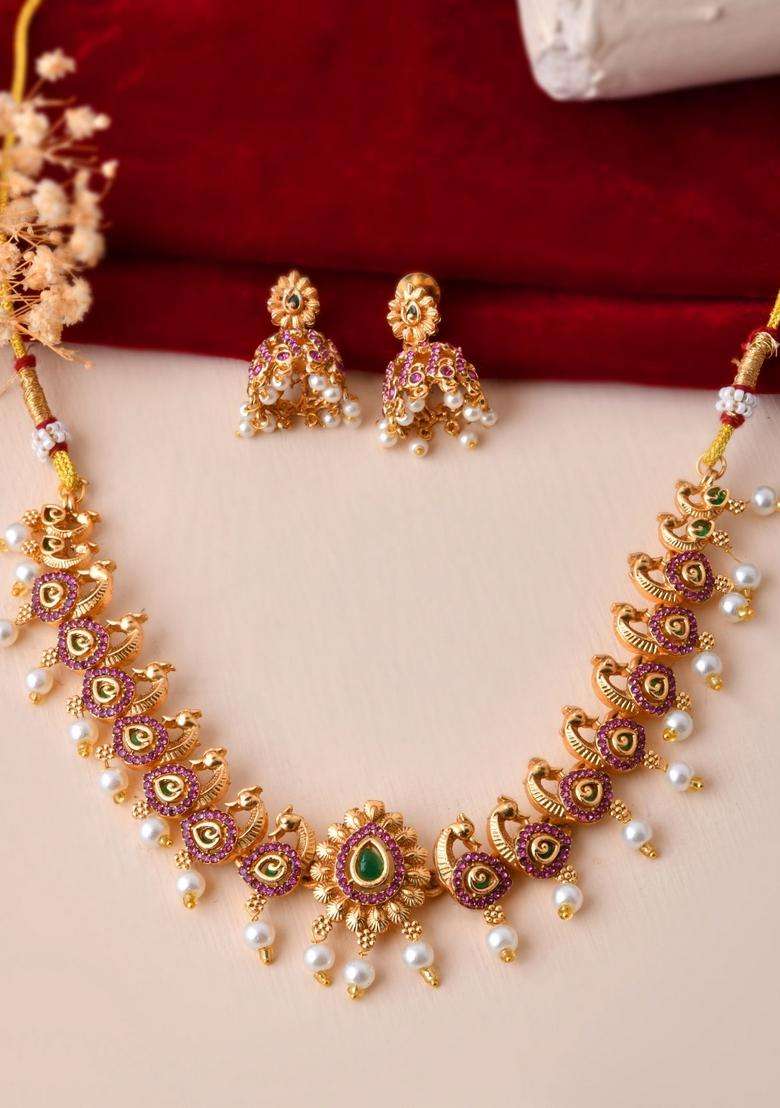 Pink Stainless Steel Jewellery Set - Indya