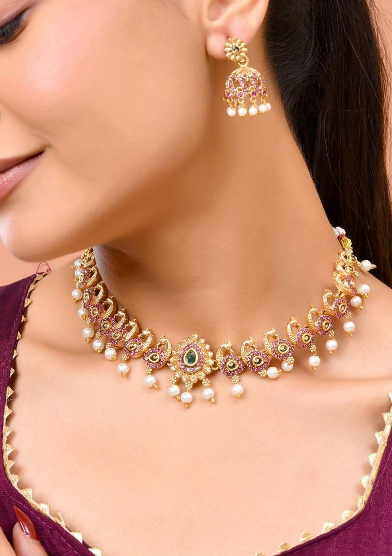 Pink Stainless Steel Jewellery Set - Indya