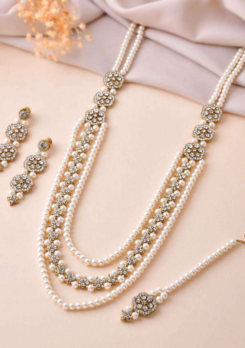 White Stainless Steel Jewellery Set - Indya