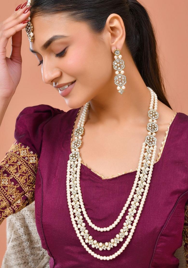 White Stainless Steel Jewellery Set - Indya