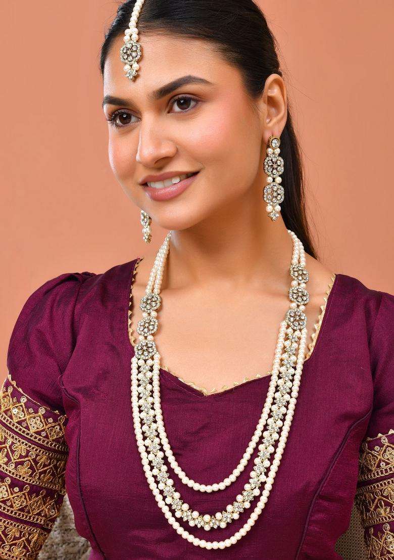 White Stainless Steel Jewellery Set - Indya