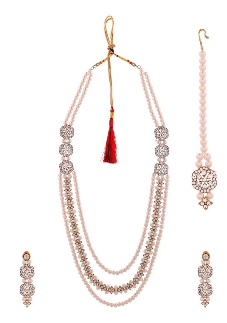 White Stainless Steel Jewellery Set - Indya