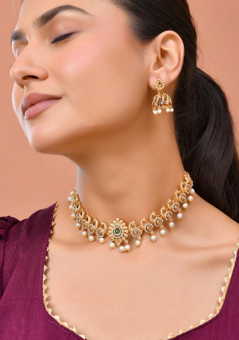 Gold Stainless Steel Jewellery Set - Indya