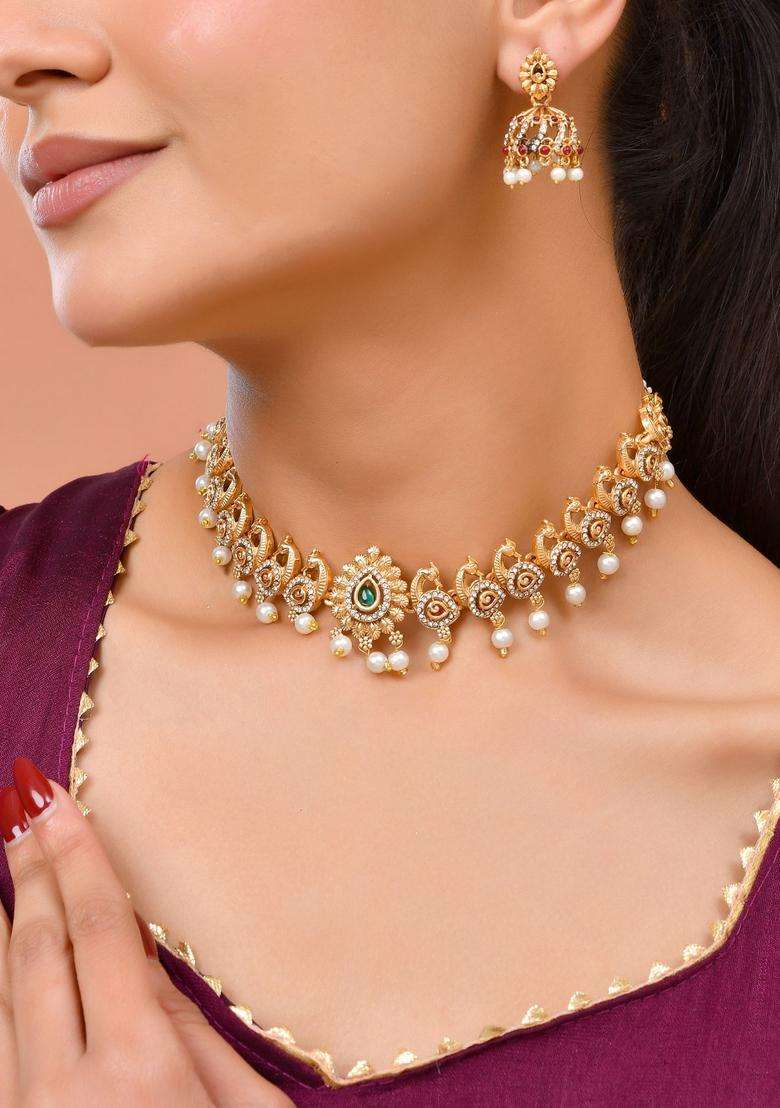 Gold Stainless Steel Jewellery Set - Indya