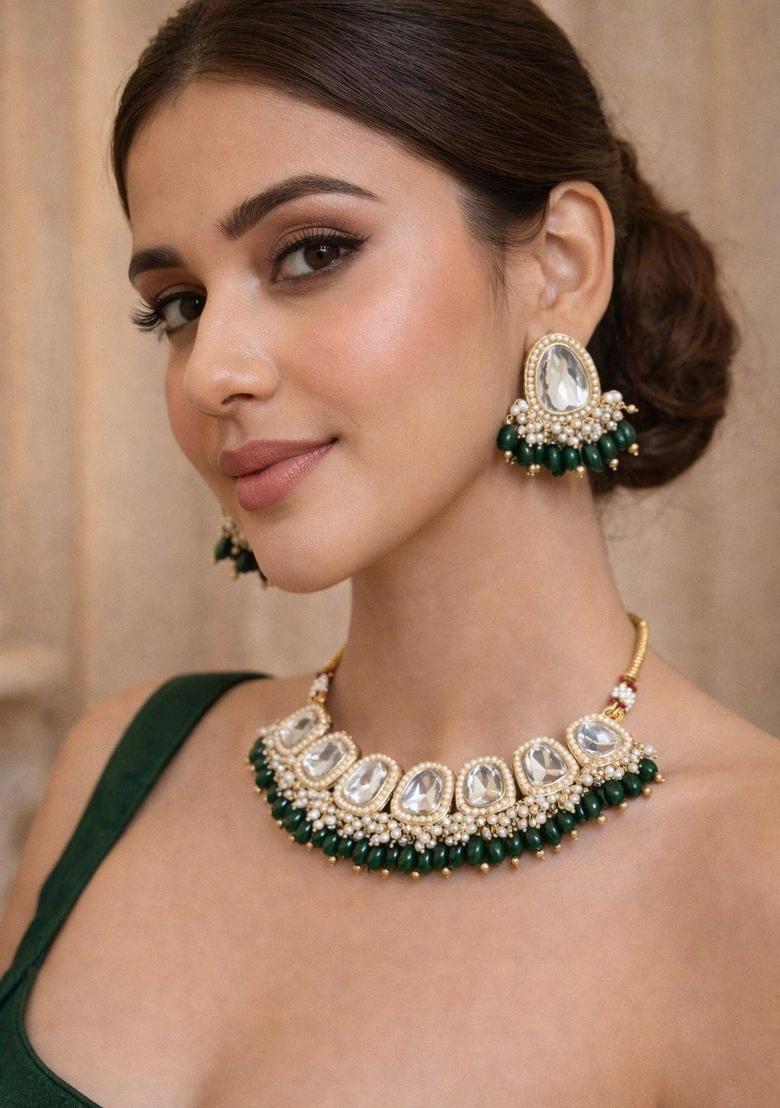 Green Stainless Steel Jewellery Set - Indya