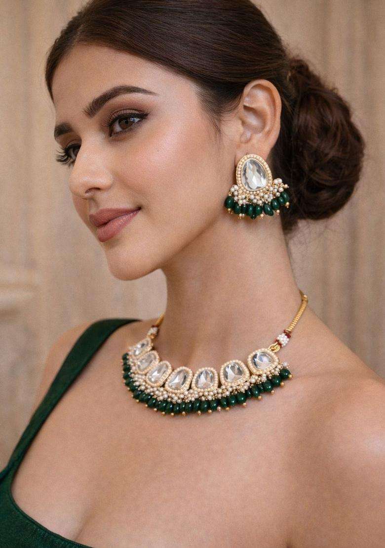 Green Stainless Steel Jewellery Set - Indya
