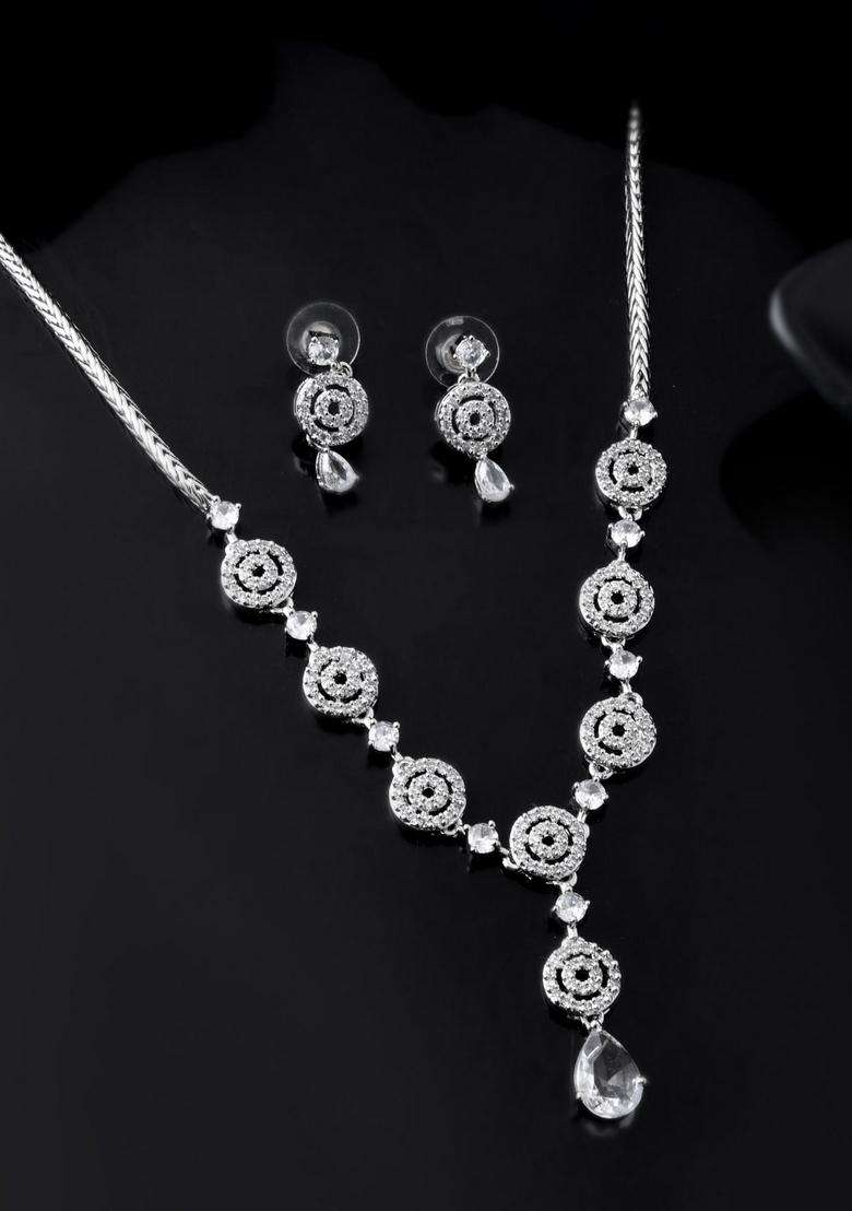 Silver Stainless Steel Jewellery Set - Indya