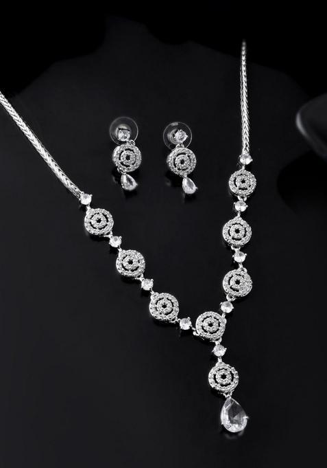 Silver Stainless Steel Jewellery Set