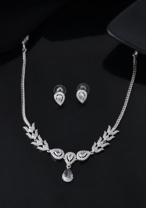 Silver Stainless Steel Jewellery Set