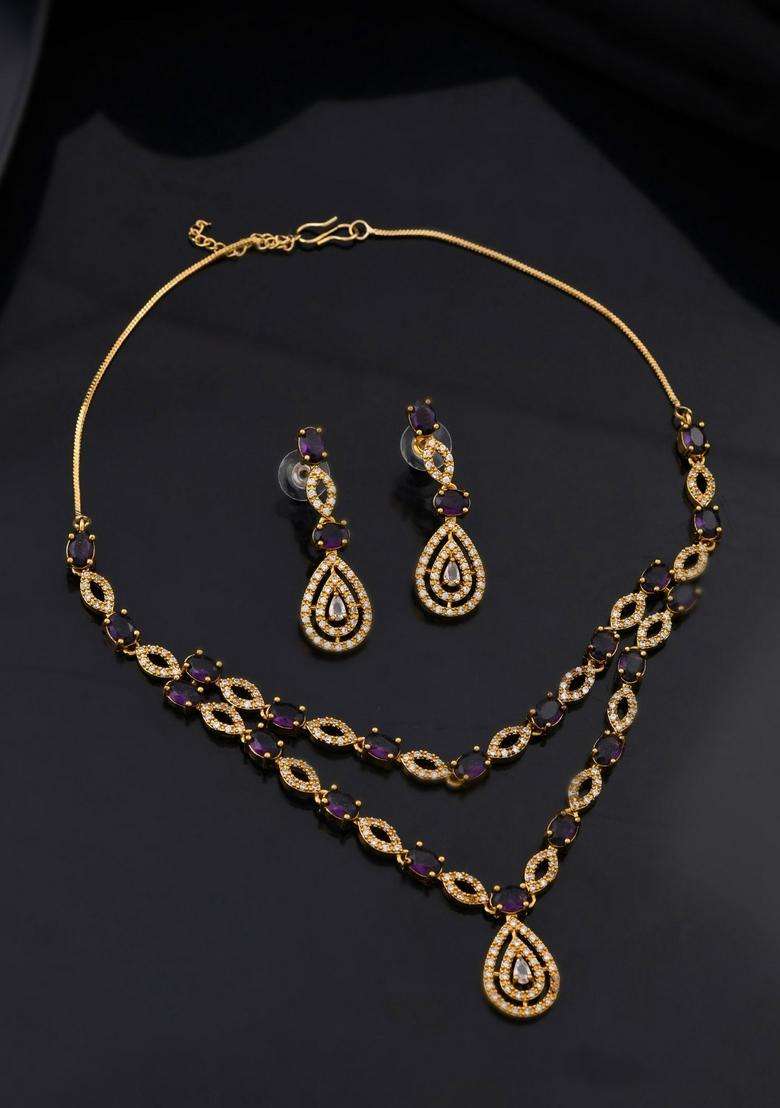 Purple Stainless Steel Jewellery Set - Indya