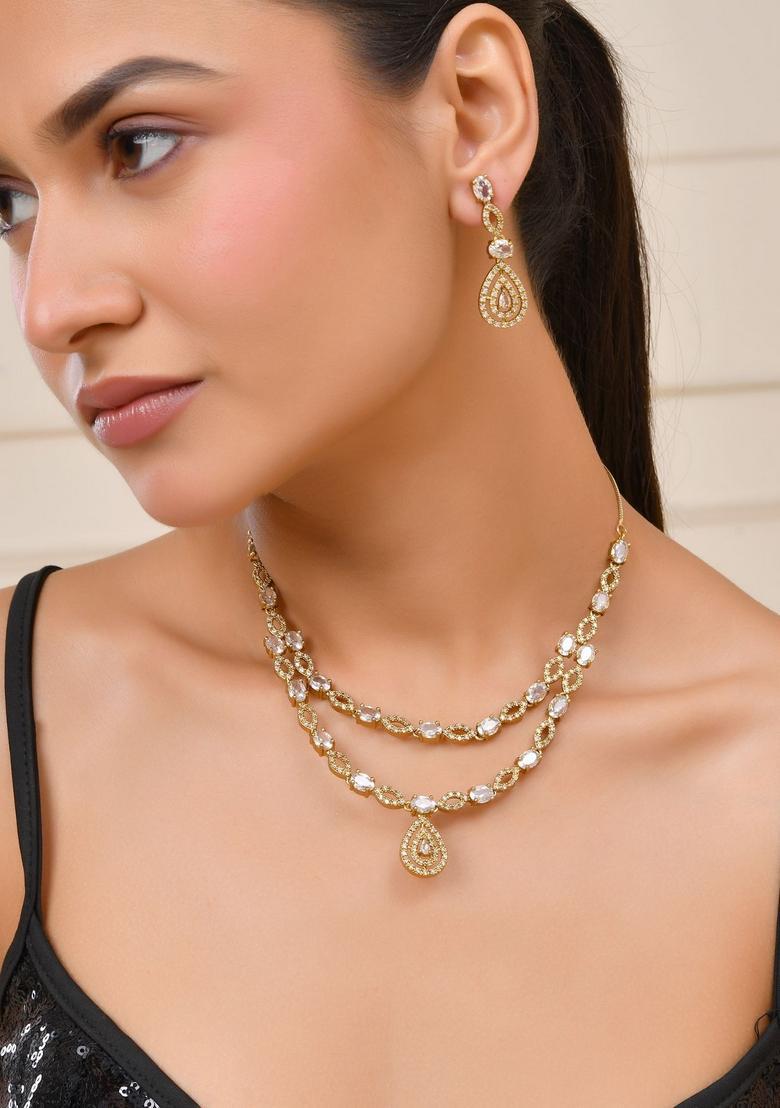 Gold Stainless Steel Jewellery Set - Indya