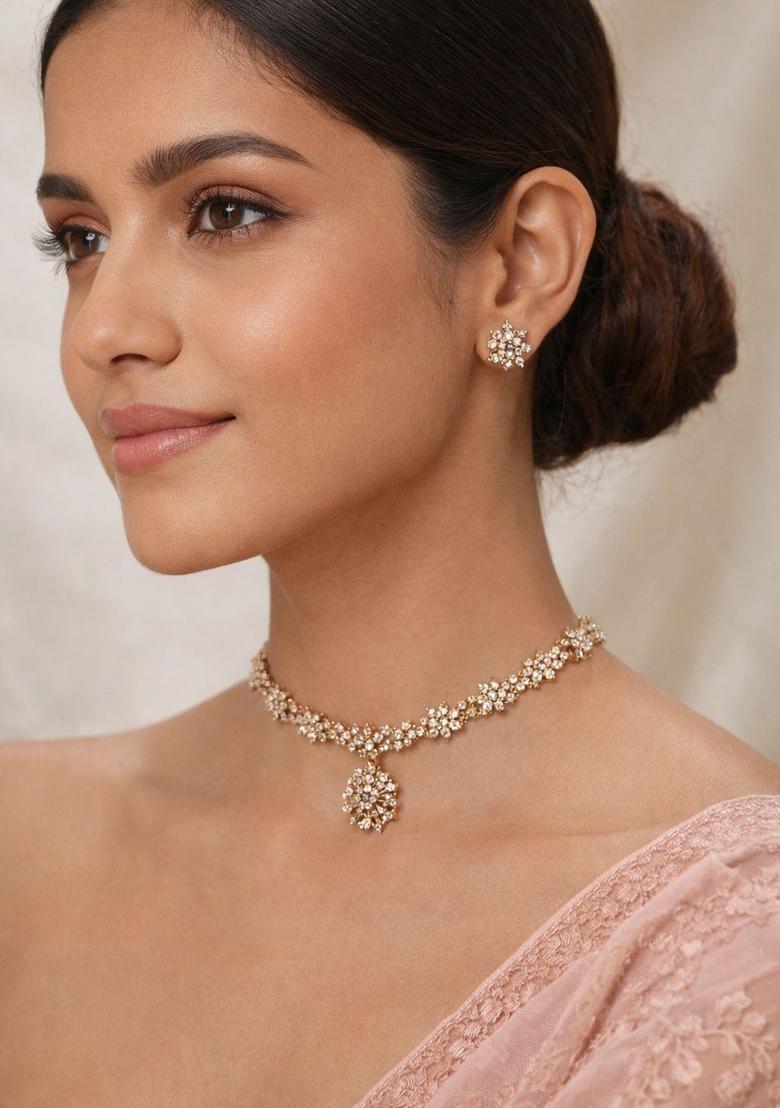 Gold Stainless Steel Jewellery Set - Indya