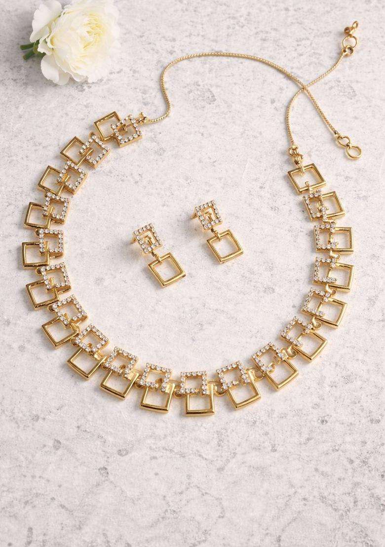 Gold Stainless Steel Jewellery Set - Indya